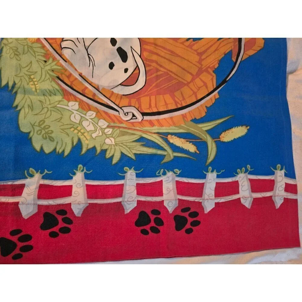 Vintage 90s Disney 101 Dalmatians Pillowcase Blue Double Sided Standard